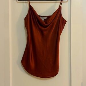 100% silk cami in burnt orange